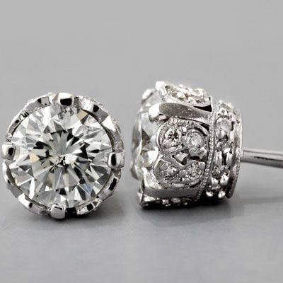 Vintage Zirconia Silver Earrings