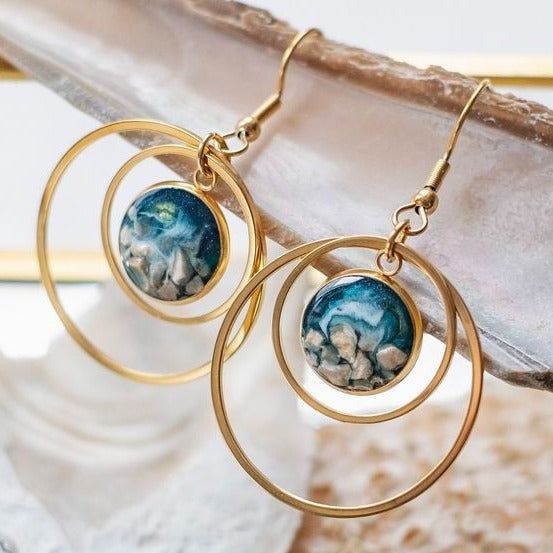 Vintage Golden Circle Earth Earrings