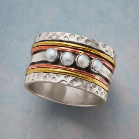 Vintage Pearl Gold & Silver Fine Ring