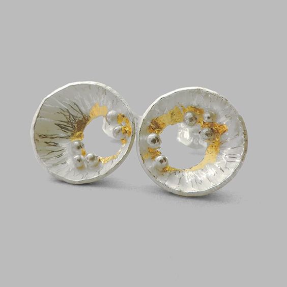 Vintage Rounded Silver Plated Earrings