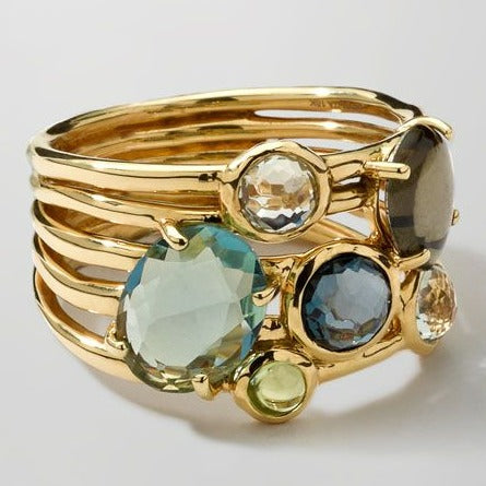 Vintage Layer Gold & Crystals Ring