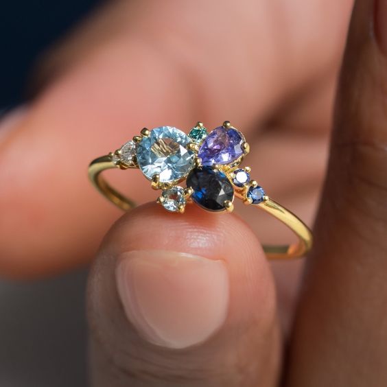 Vintage Blue Crystal Dream Ring