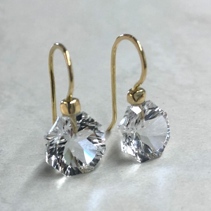 Vintage Glass Gold Earrings