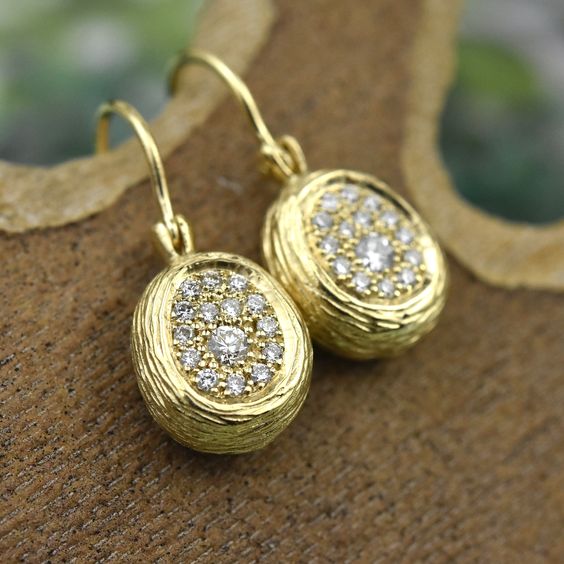 Vintage Rounded Bright Gold Earrings