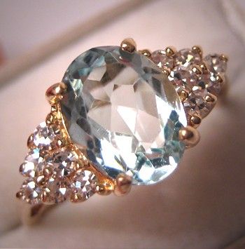 Vintage Blue Rounded Zirconia Bright Ring