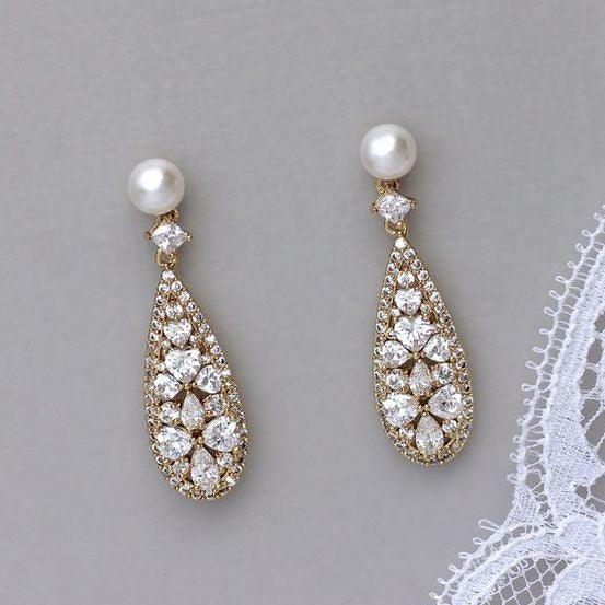 Vintage Bright & Pearl Earrings