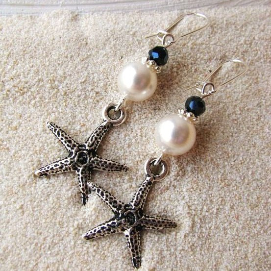 Vintage Starfish Pearl Earrings