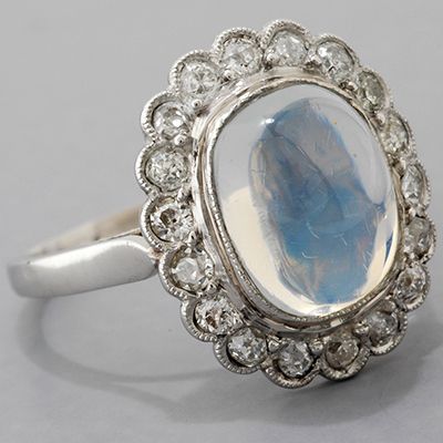 Vintage White Stone Zirconia Silver Ring