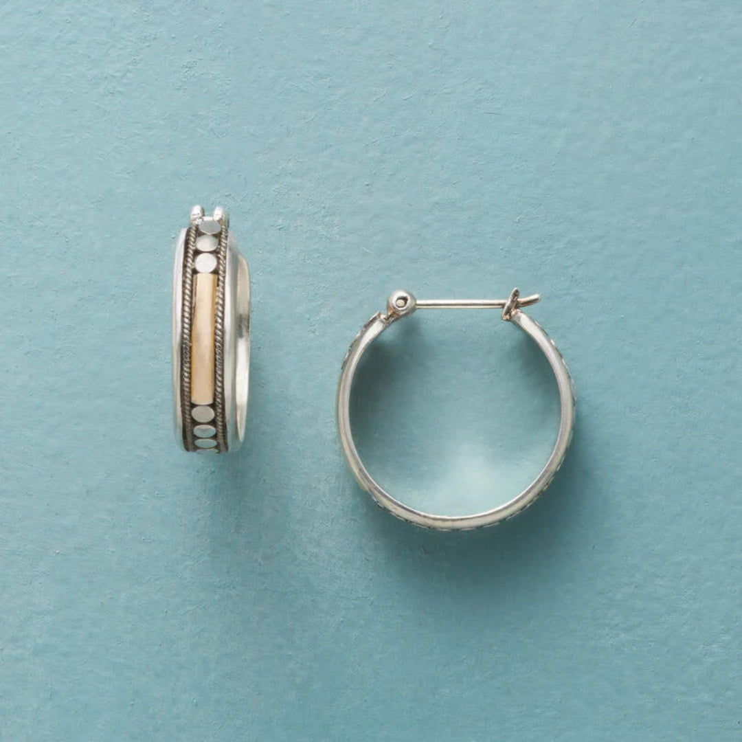 Vintage Silver Small Hoop Earrings