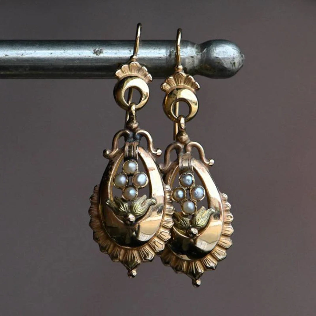 Vintage Gold Scarab Earrings