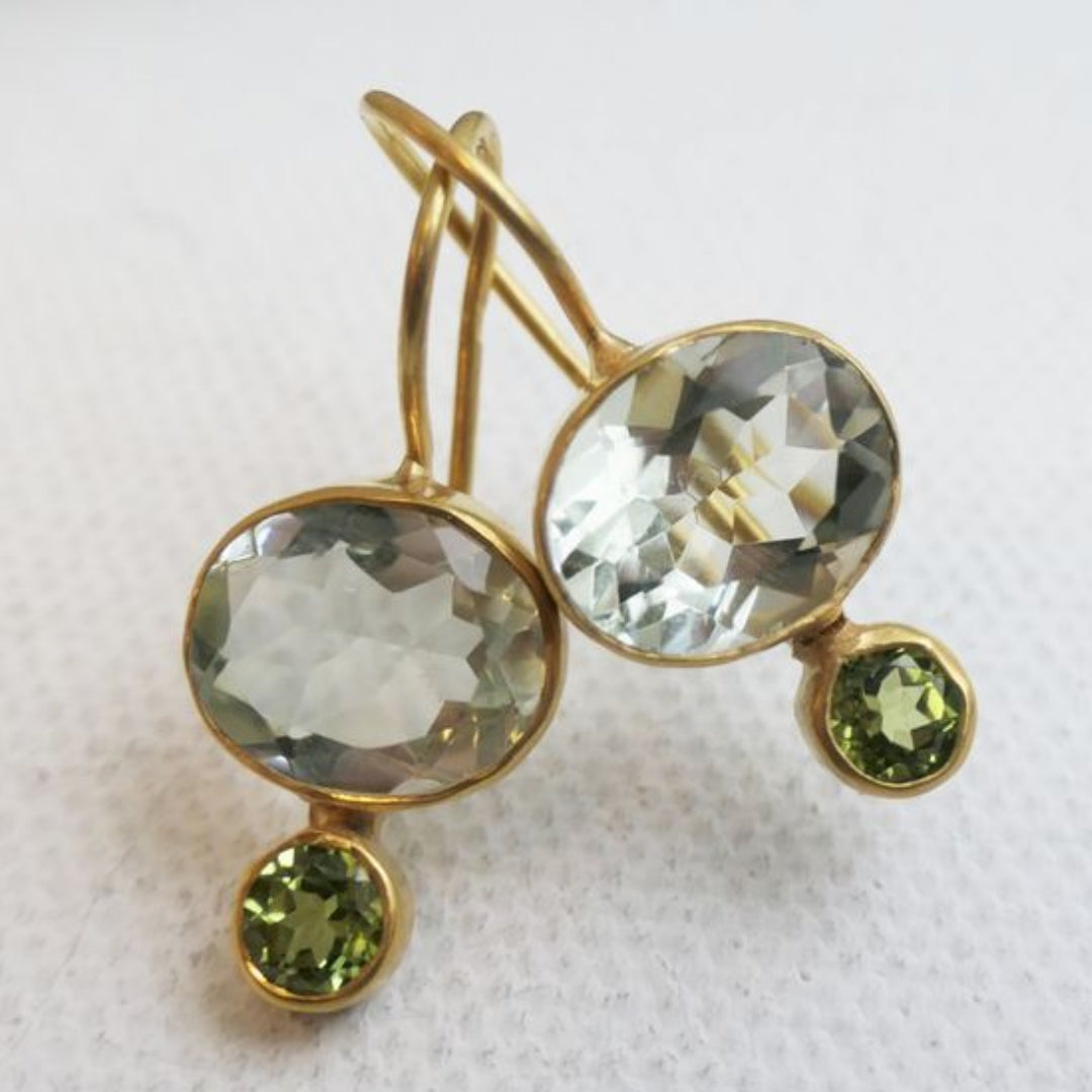 Vintage Green Crystals Earrings