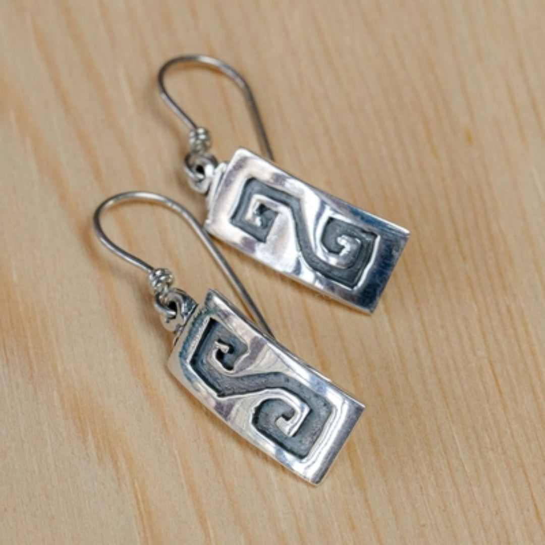 Vintage Silver Rectangle Earrings