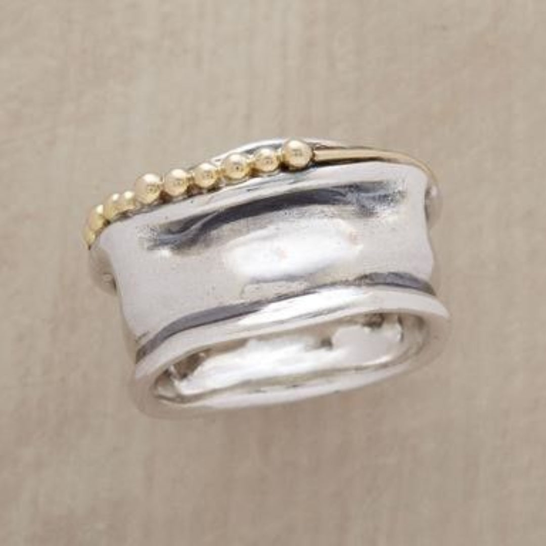 Vintage Silver & Gold Beads Ring