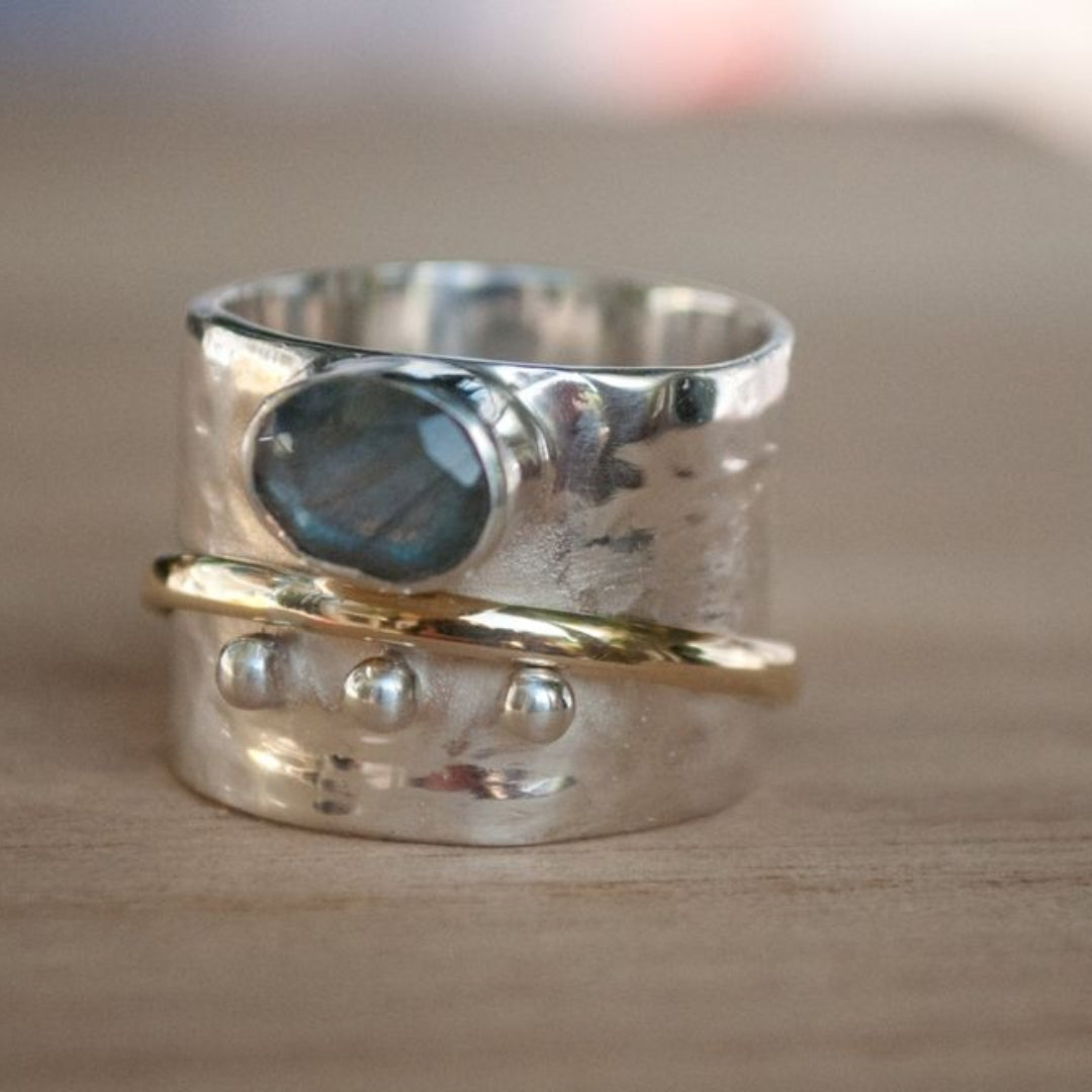 Vintage Blue Stone Silver Ring