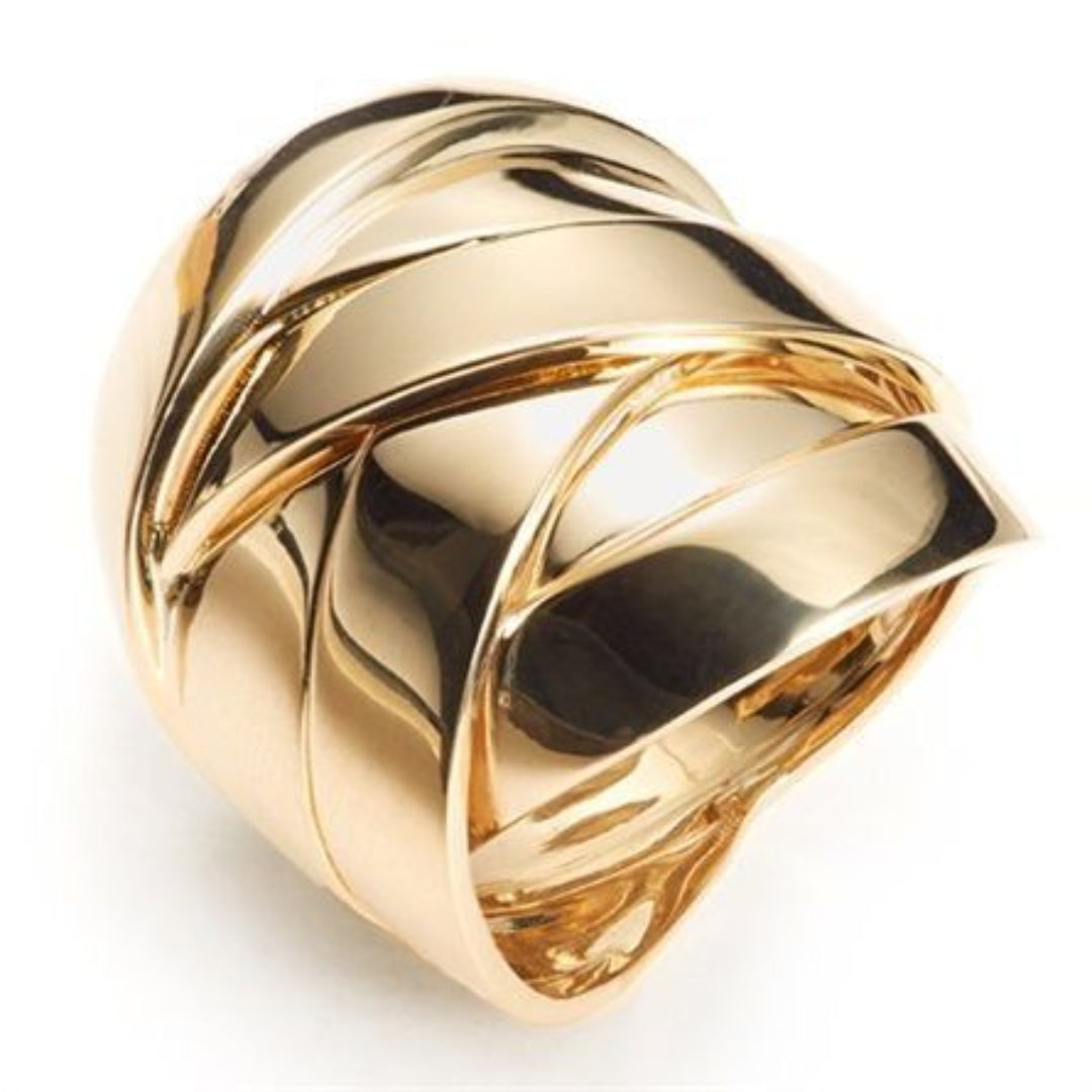 Vintage Golden Overlap Ring