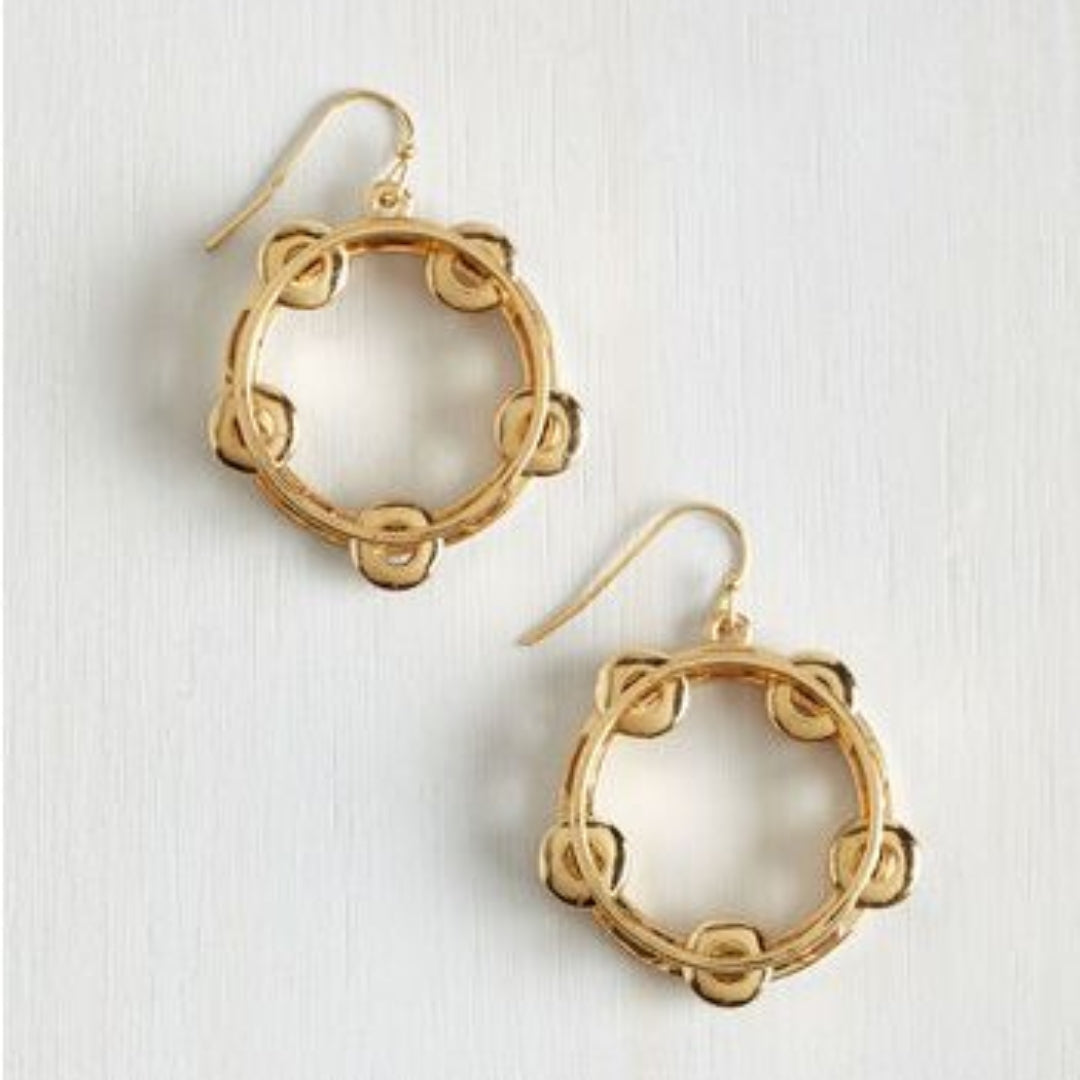 Vintage Hoop Golden Plated Earrings