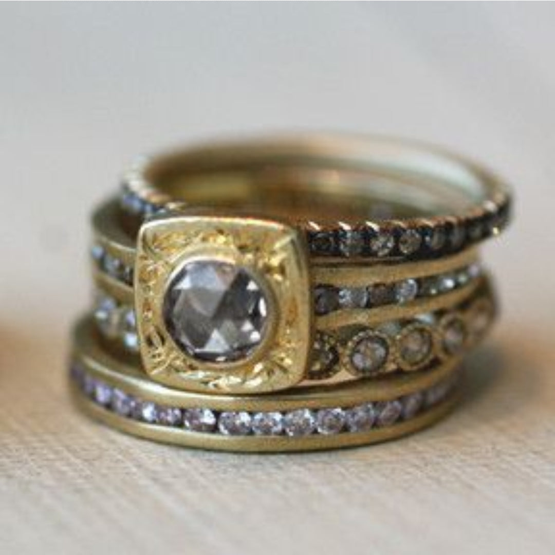 Vintage Inlaid Glass Ring