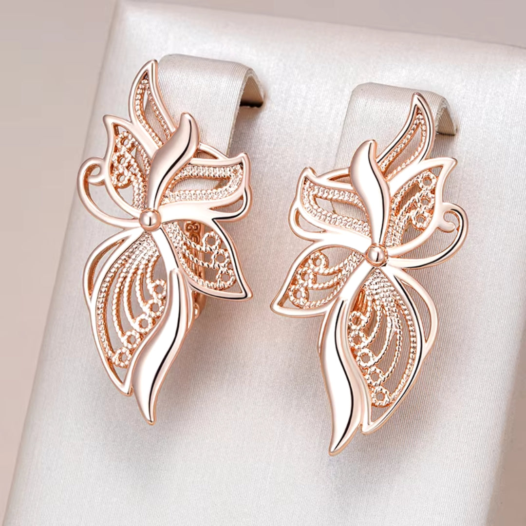 Floral Gold Elegant Earrings