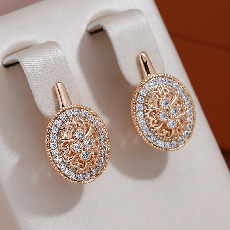 Elegant Bright Rounded Zirconia Earrings