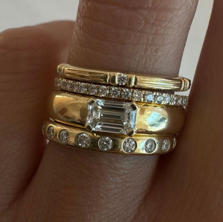 Vintage Gold Bright Ring Set