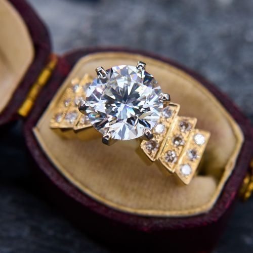 Vintage Luxury Zirconia Gold Ring