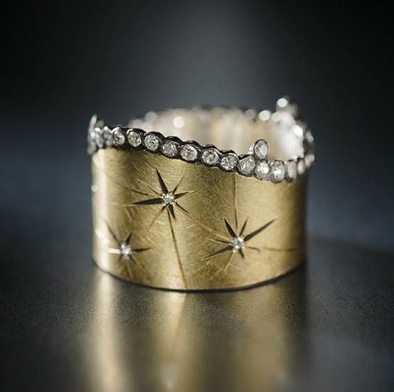 Vintage Starlight Golden Zirconia Ring