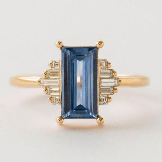 Vintage Blue Crystaline Ring