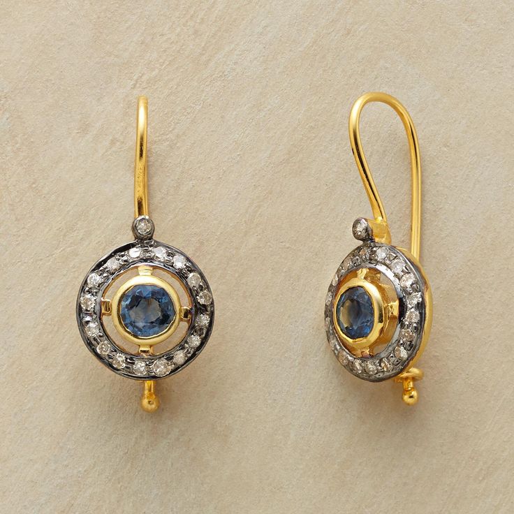 Vintage Crystal Rounded Gold Earrings