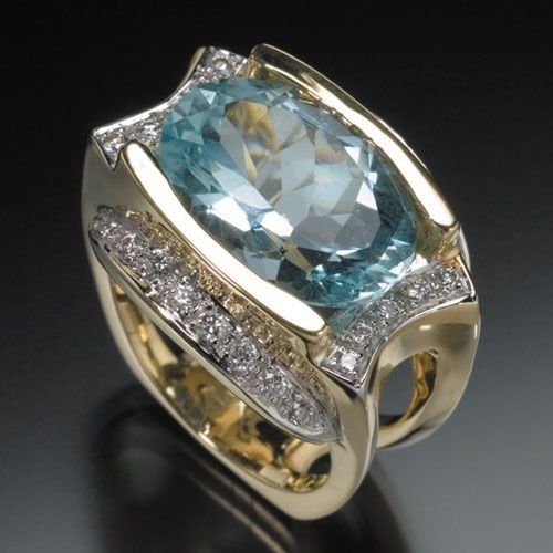 Vintage Blue Bright Irregular Ring