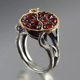 Vintage Pomegranate Silver Ring