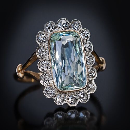 Vintage Bright Blue Crystaline Ring