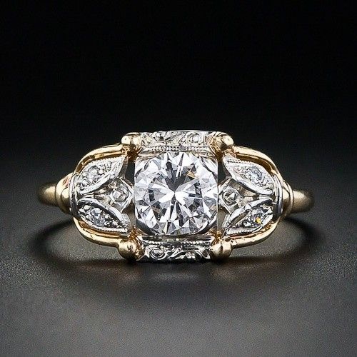 Vintage Gold & Silver Crystalline Ring