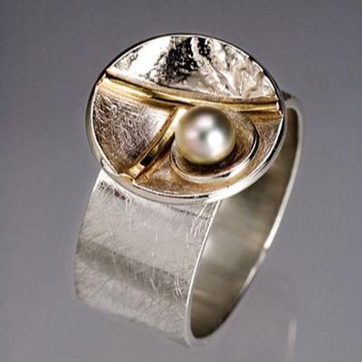 Vintage Silver Plated Pearl Ring