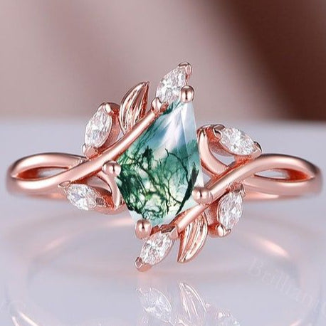 Vintage Green Zirconia Rose Ring