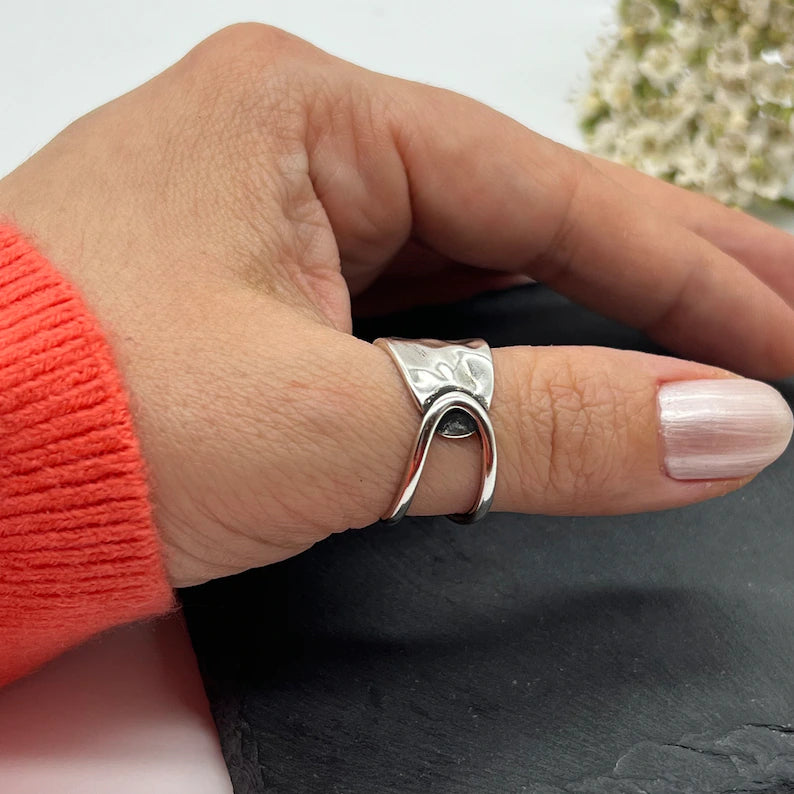 Silver Plated Knotted Ring