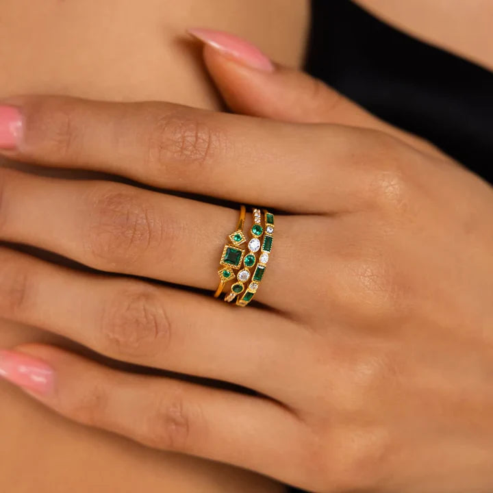 Emerald Ring Set