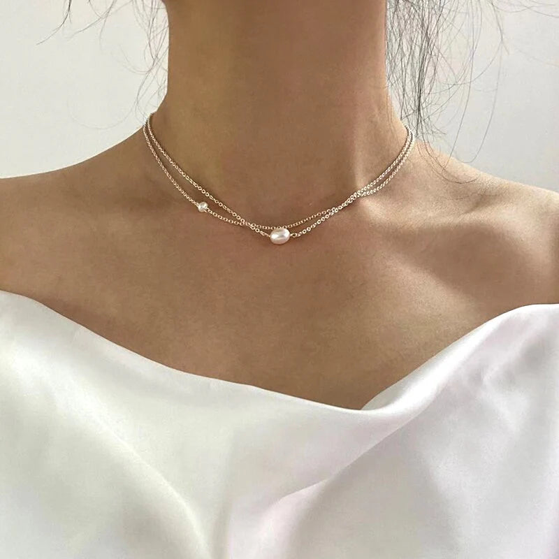 Vintage Pearl Layered Necklace