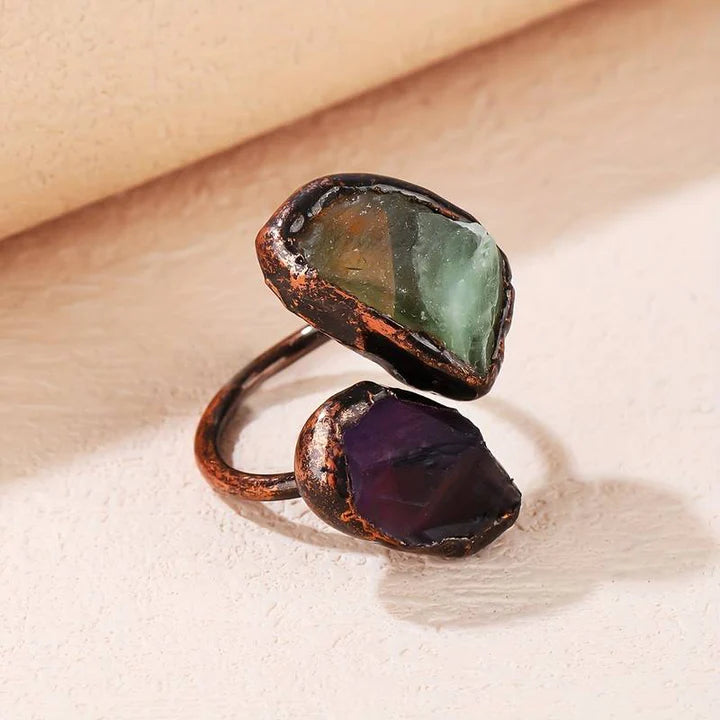 Vintage Nature Inlaid Stone Ring