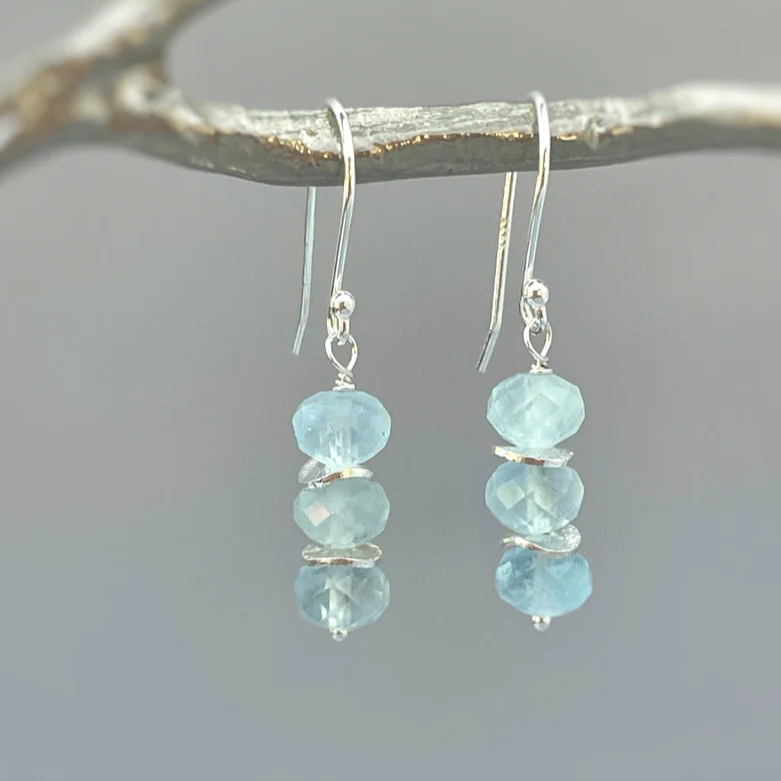 Vintage Blue Dangling Stone Earrings