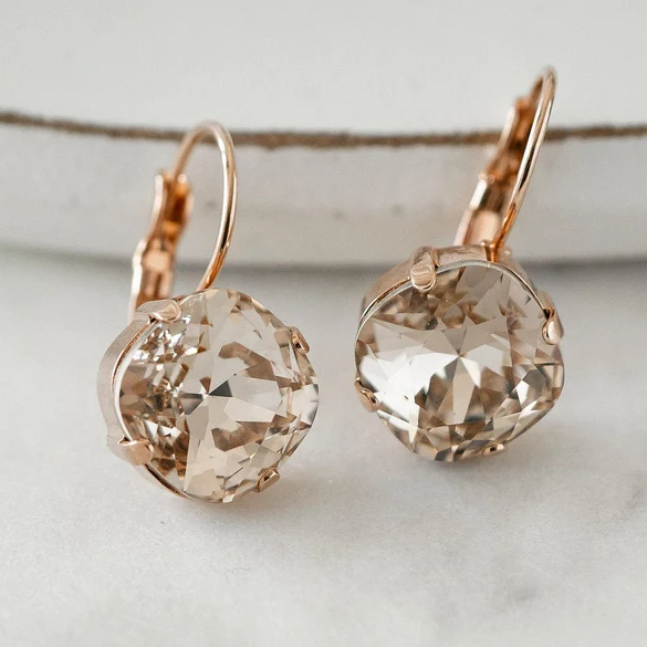 Vintage Zirconia Rose Gold Earrings