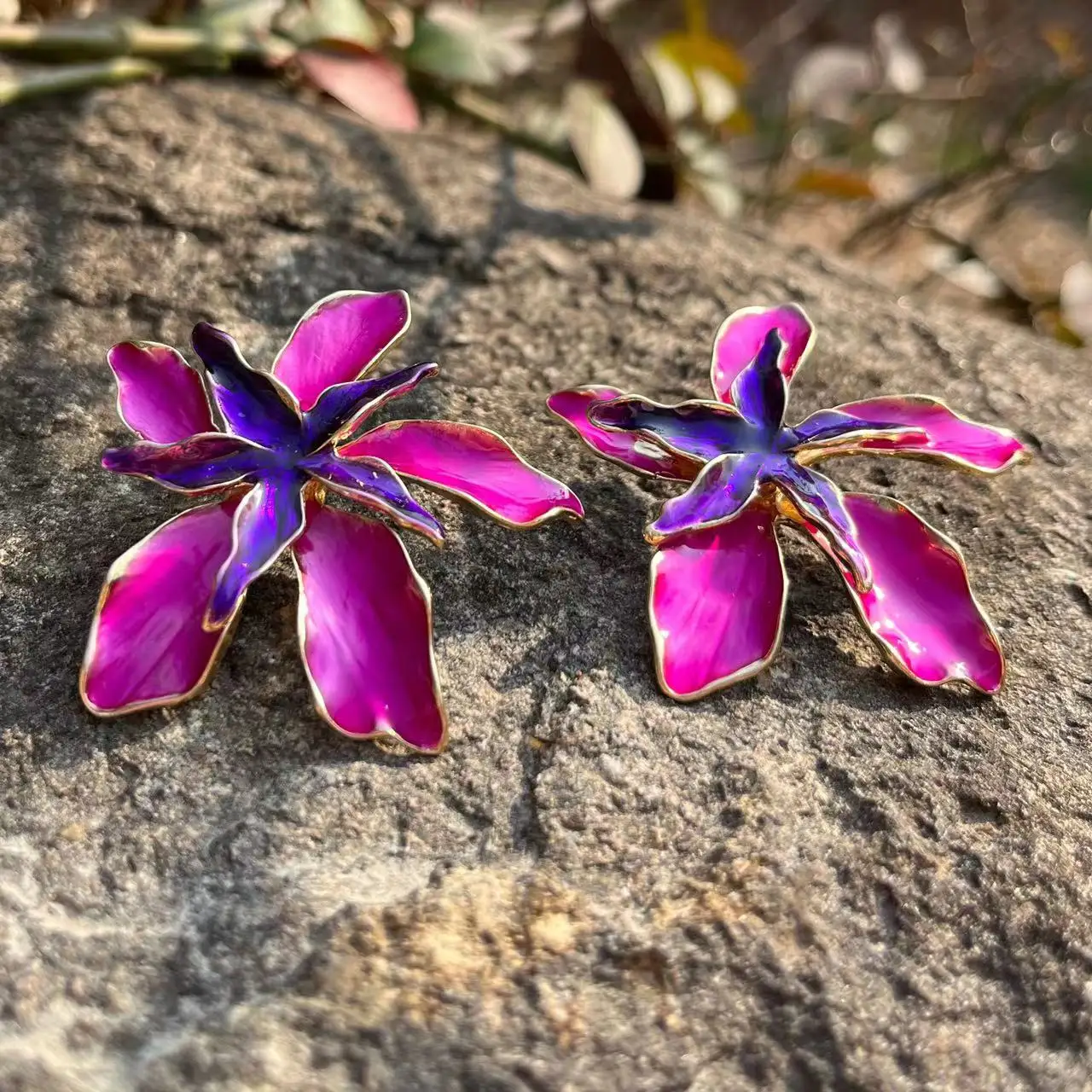 Vintage Purple Blossom Earrings