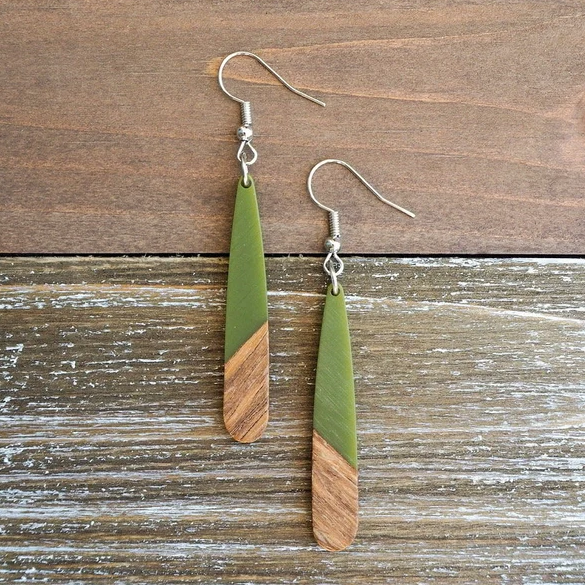 Vintage Green Brown Earrings