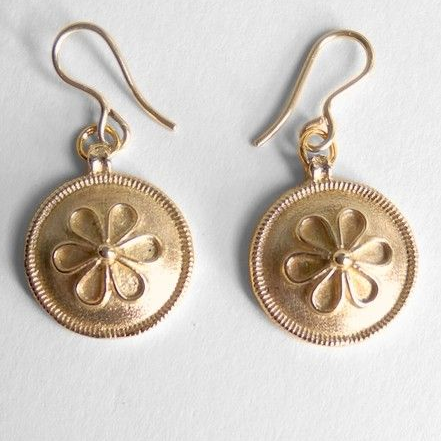 Vintage Gold Plated Flower Earrings