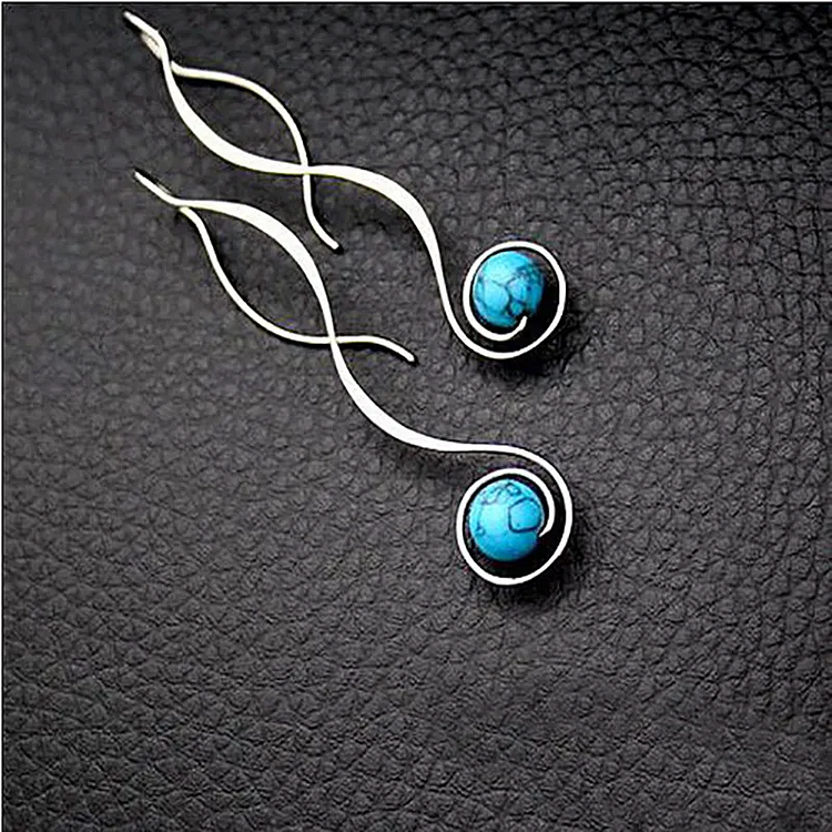 Vintage Dangling Blue Stone Earrings