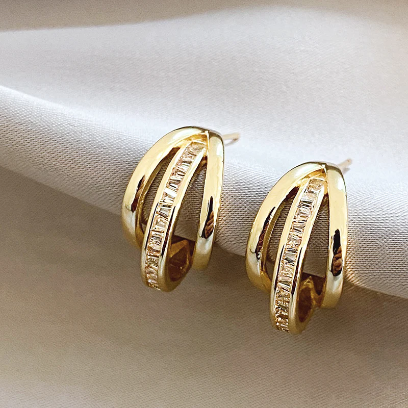 Elegant Hoop Gold Plated Earrings