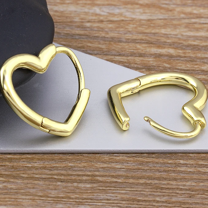 Elegant Gold Heart Earrings