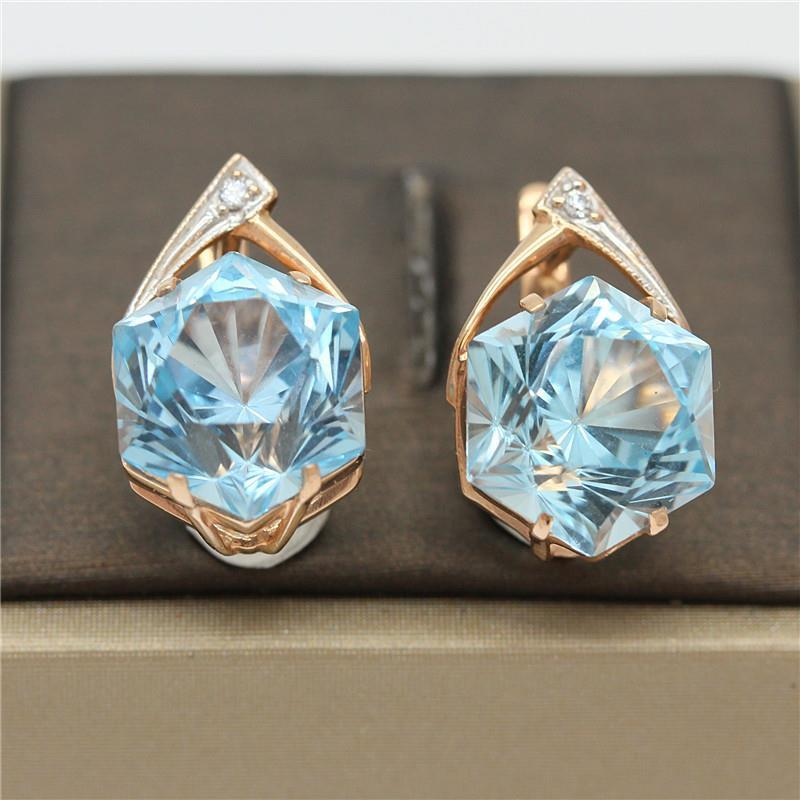 Vintage Blue Glass Earrings