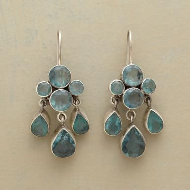 Vintage Blue Stone Rain Earrings