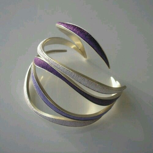 Vintage Thin Purple & Silver Plated Ring