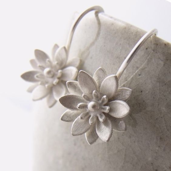 Vintage Silver Plated Blossom Earrings